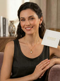 Ziarens Gold Plated Heart Crystal Pendant Necklace & Earrings Set